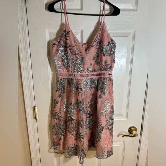 Mystic Floral Sheer Embroidered Girly Fairy Whimsical Dress Women’s‎ Size L - Picture 1 of 12